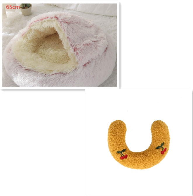 2 In 1 Round Plush Pet Bed