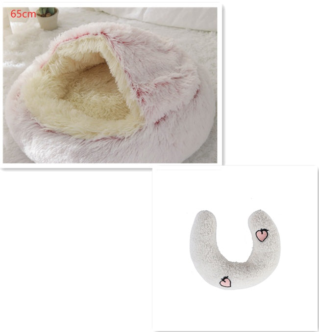 2 In 1 Round Plush Pet Bed