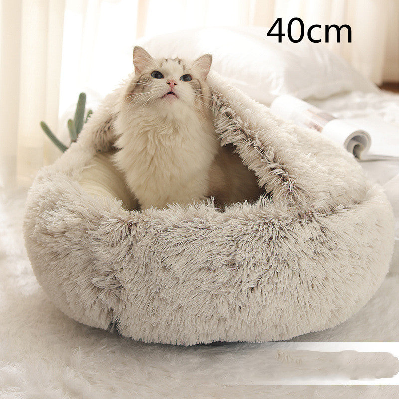2 In 1 Round Plush Pet Bed
