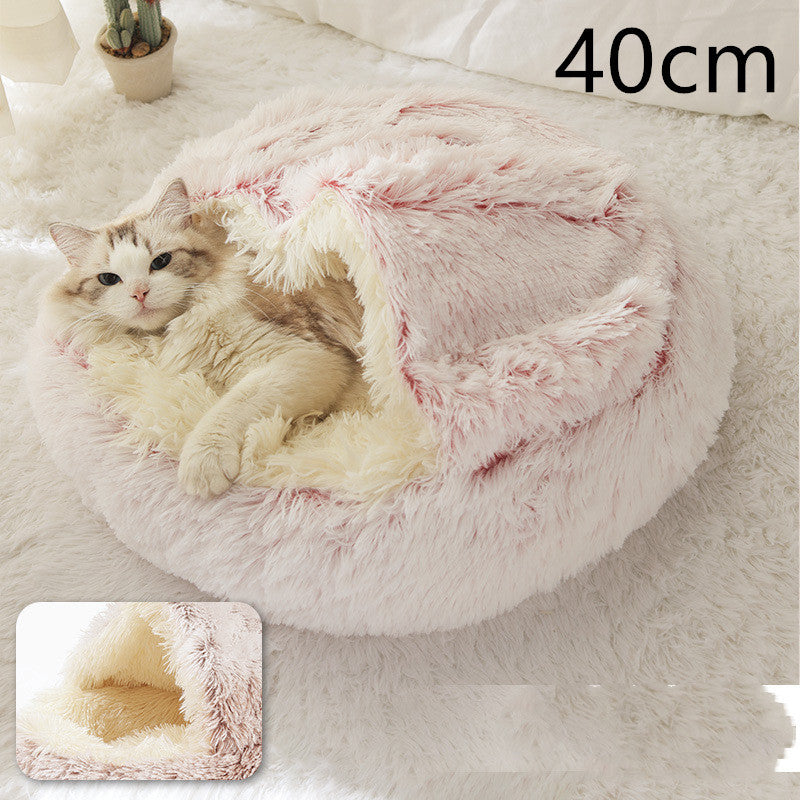 2 In 1 Round Plush Pet Bed