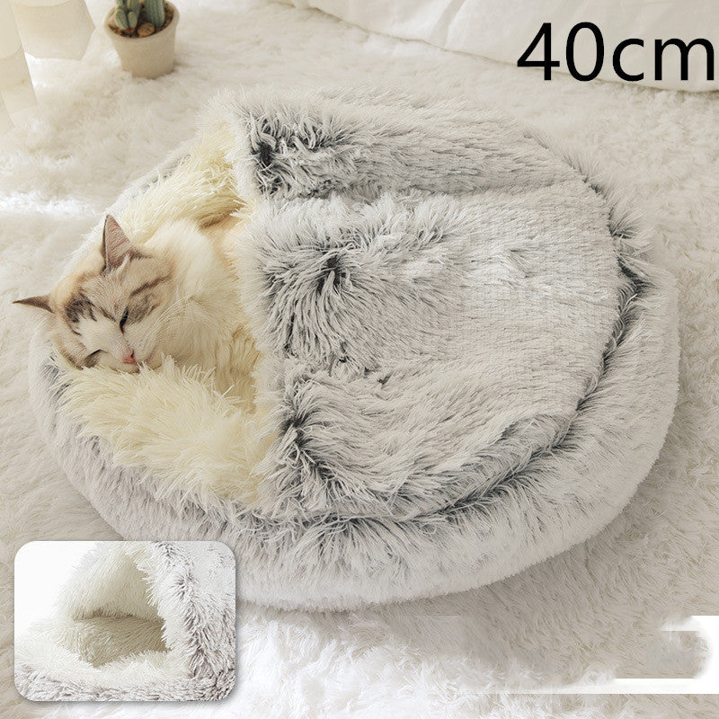 2 In 1 Round Plush Pet Bed