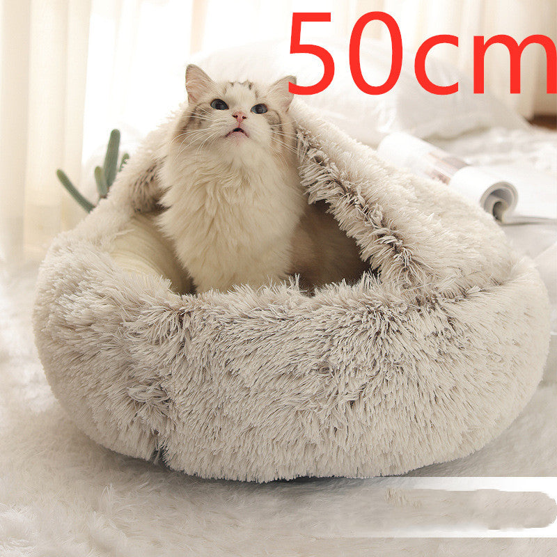 2 In 1 Round Plush Pet Bed