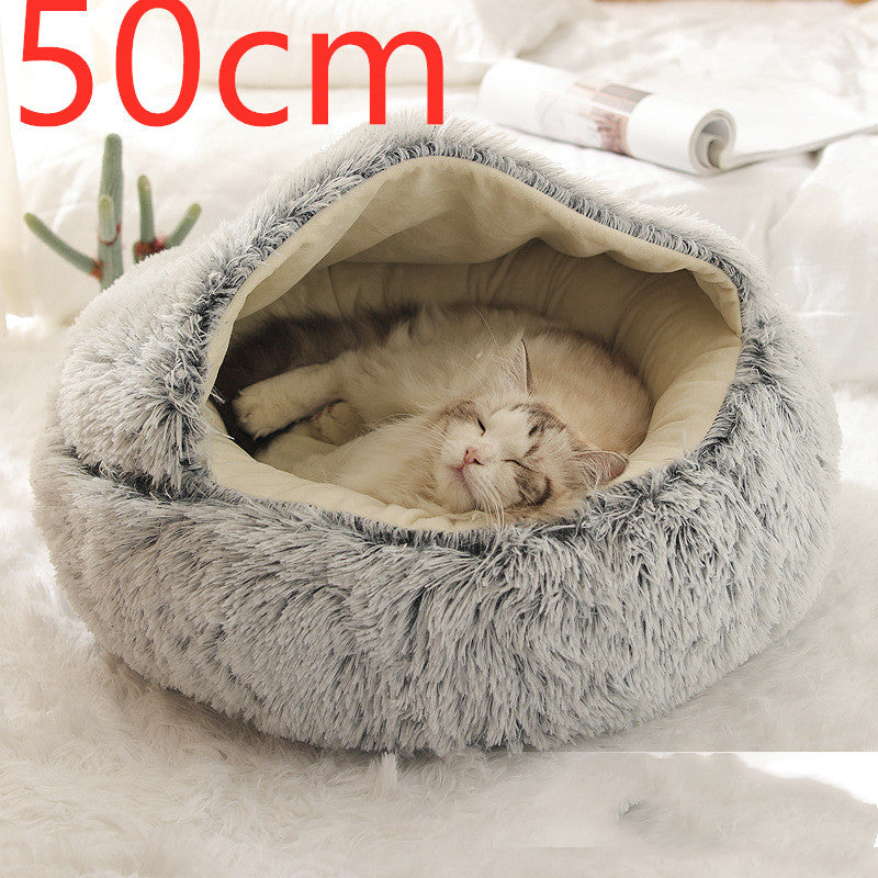 2 In 1 Round Plush Pet Bed