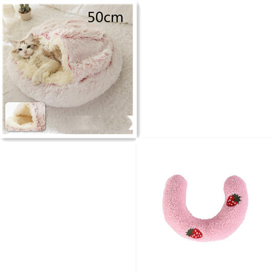 2 In 1 Round Plush Pet Bed