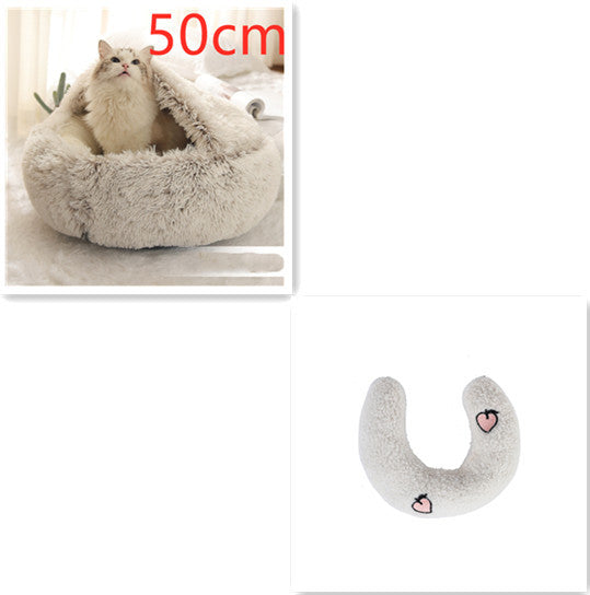2 In 1 Round Plush Pet Bed