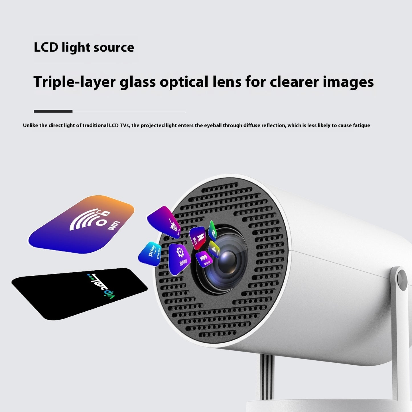 180 Degrees Portable Straight Projector