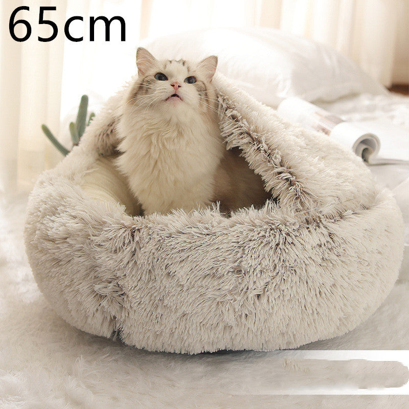 2 In 1 Round Plush Pet Bed