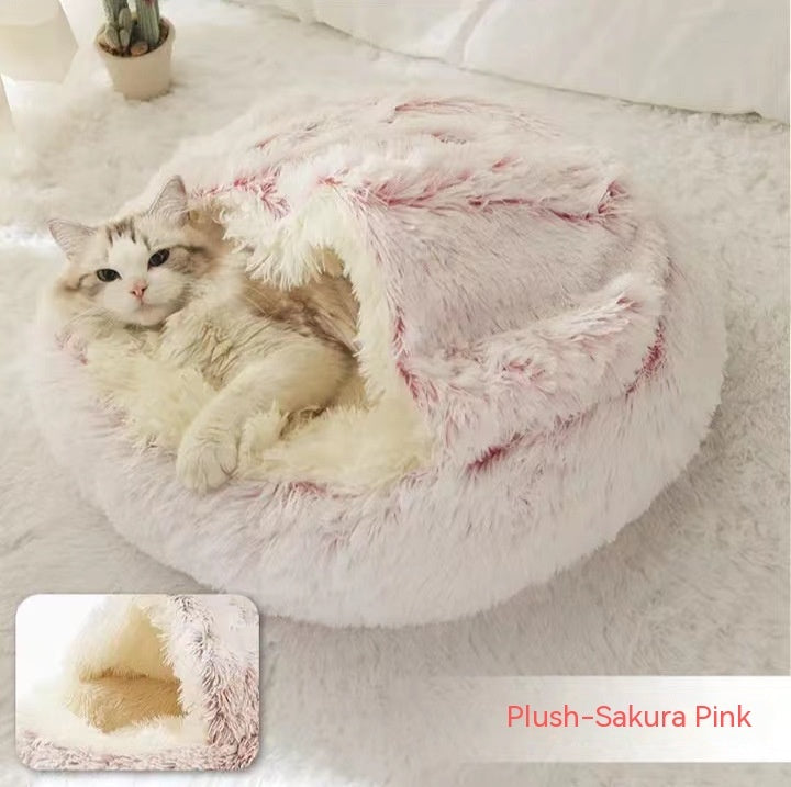 2 In 1 Round Plush Pet Bed