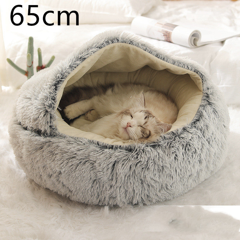 2 In 1 Round Plush Pet Bed