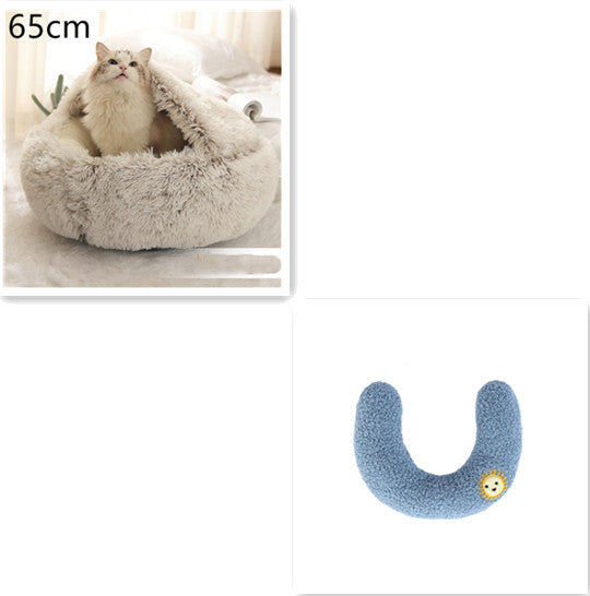 2 In 1 Round Plush Pet Bed
