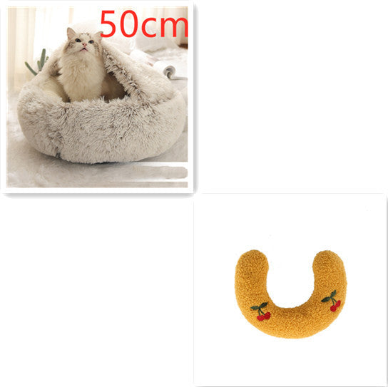2 In 1 Round Plush Pet Bed