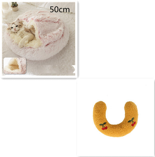 2 In 1 Round Plush Pet Bed
