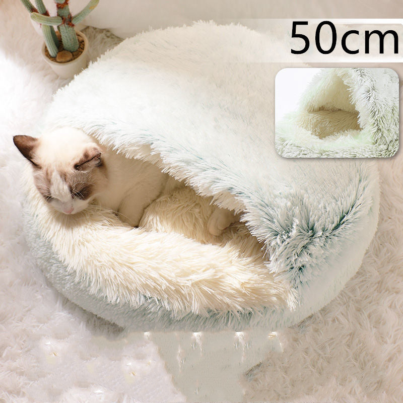 2 In 1 Round Plush Pet Bed