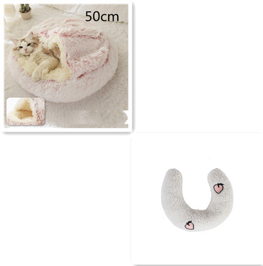 2 In 1 Round Plush Pet Bed