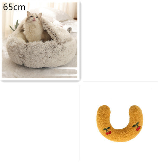 2 In 1 Round Plush Pet Bed