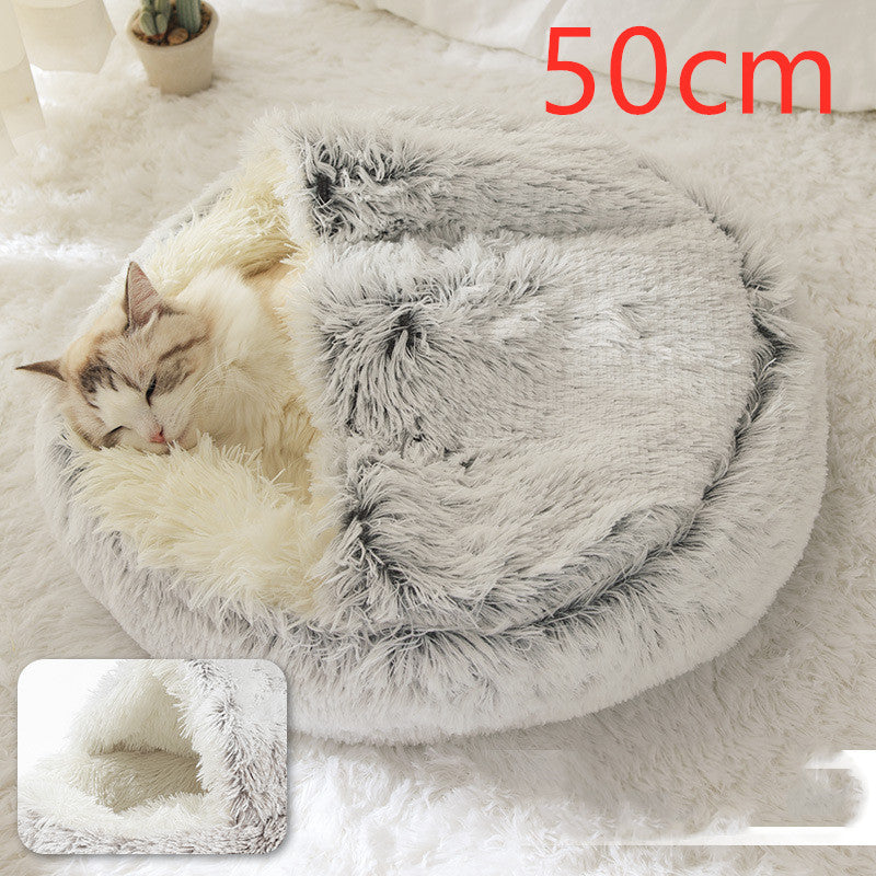 2 In 1 Round Plush Pet Bed