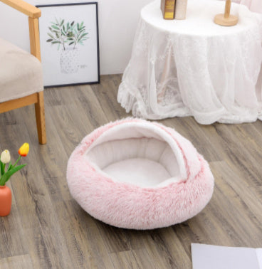 2 In 1 Round Plush Pet Bed