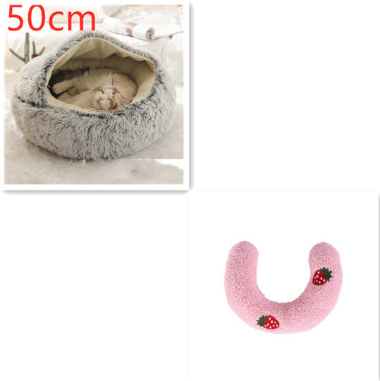2 In 1 Round Plush Pet Bed