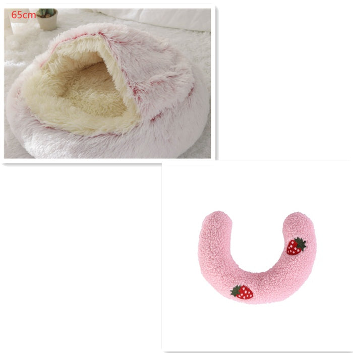 2 In 1 Round Plush Pet Bed