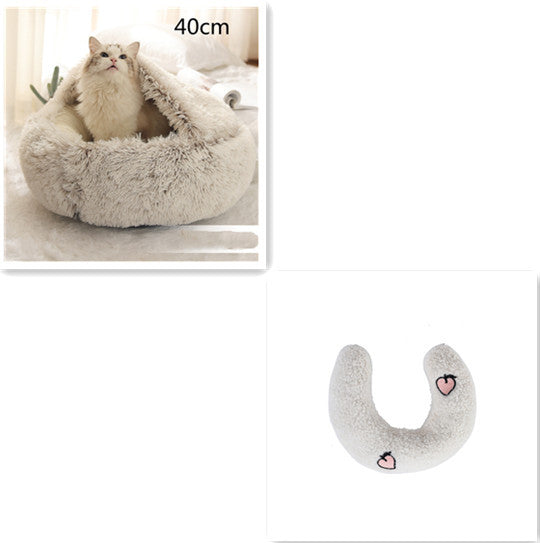 2 In 1 Round Plush Pet Bed