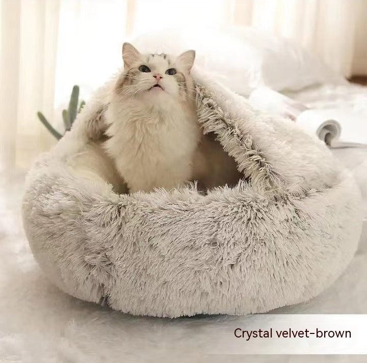 2 In 1 Round Plush Pet Bed
