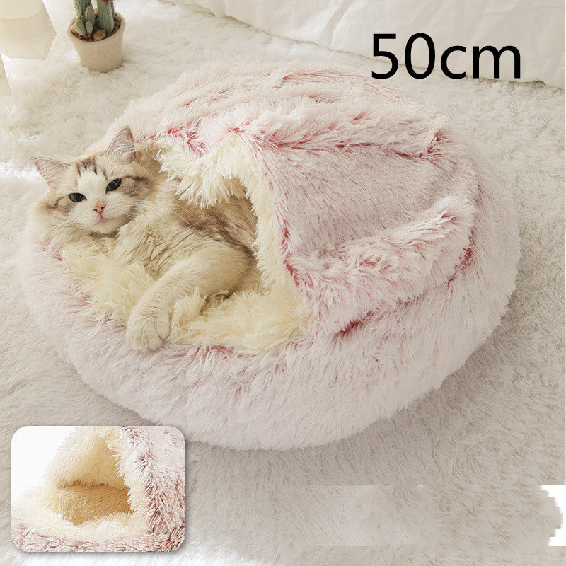2 In 1 Round Plush Pet Bed