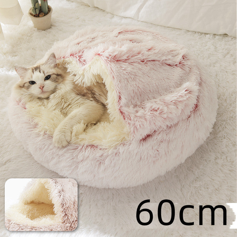 2 In 1 Round Plush Pet Bed
