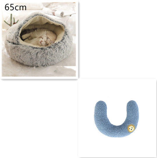2 In 1 Round Plush Pet Bed