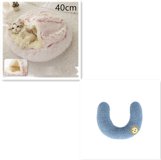 2 In 1 Round Plush Pet Bed