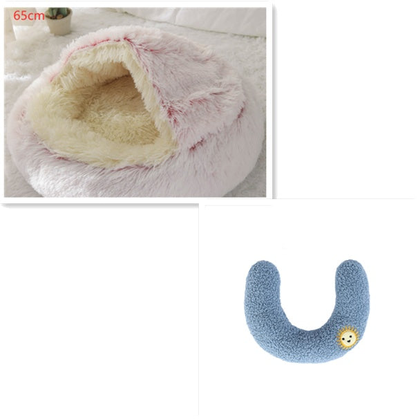 2 In 1 Round Plush Pet Bed