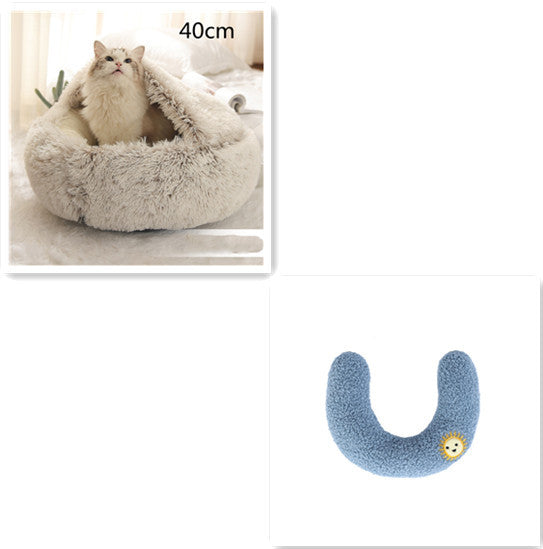 2 In 1 Round Plush Pet Bed