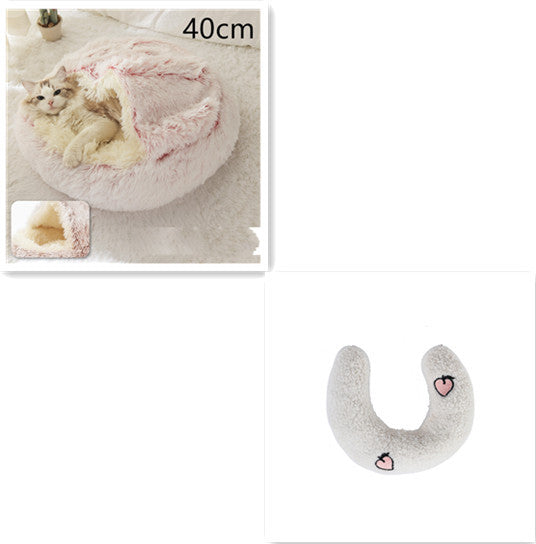 2 In 1 Round Plush Pet Bed