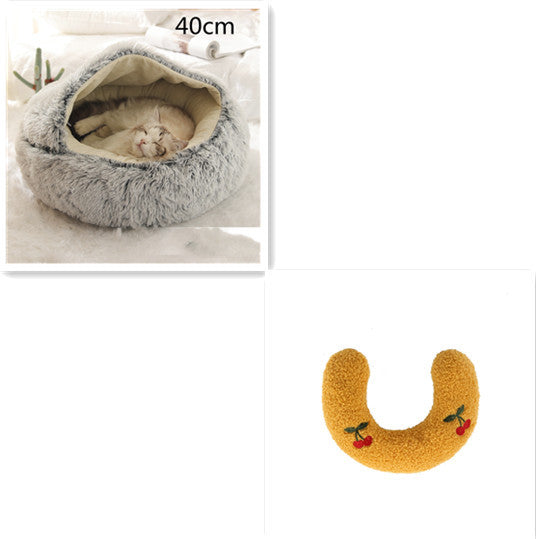2 In 1 Round Plush Pet Bed
