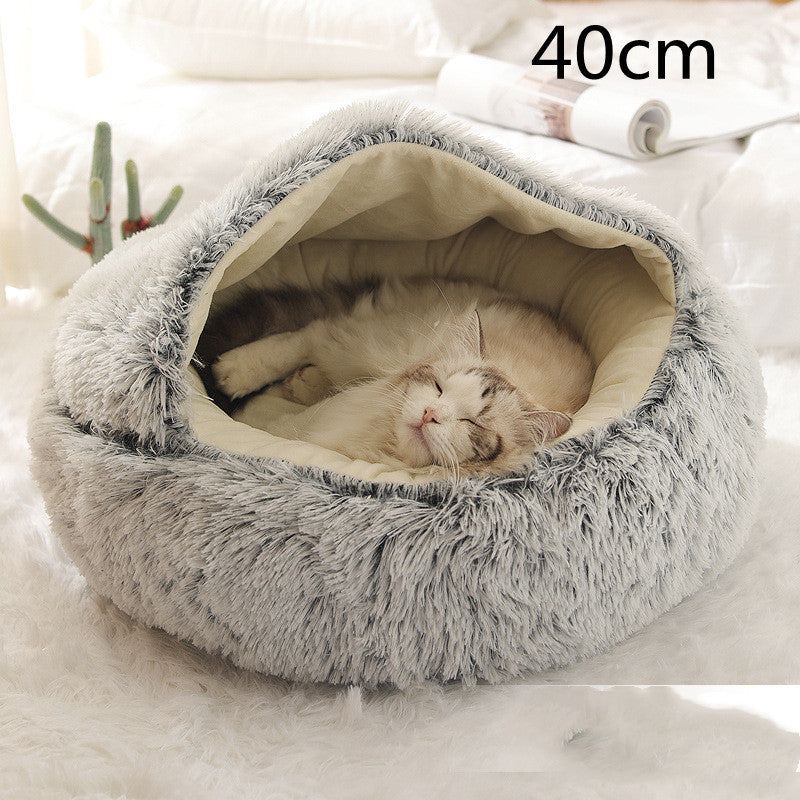 2 In 1 Round Plush Pet Bed