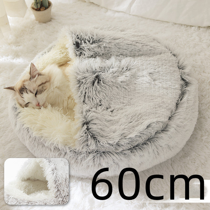 2 In 1 Round Plush Pet Bed
