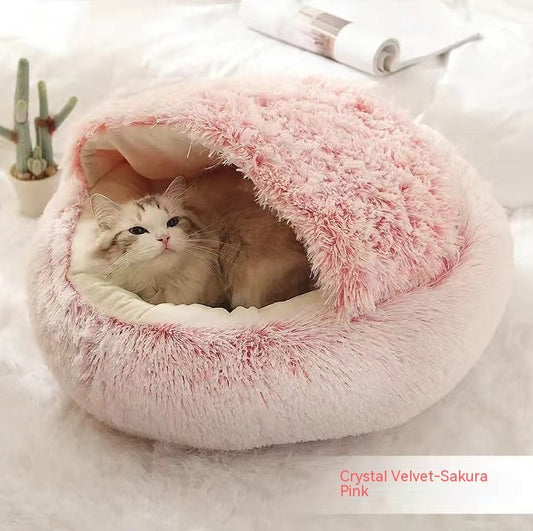 2 In 1 Round Plush Pet Bed