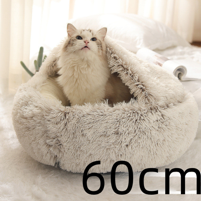 2 In 1 Round Plush Pet Bed