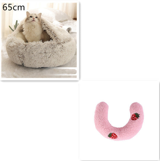 2 In 1 Round Plush Pet Bed