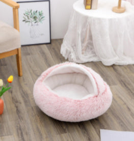2 In 1 Round Plush Pet Bed