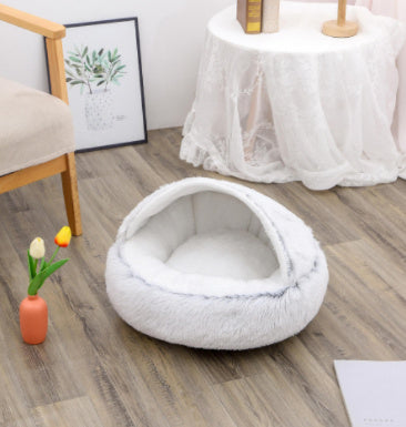 2 In 1 Round Plush Pet Bed