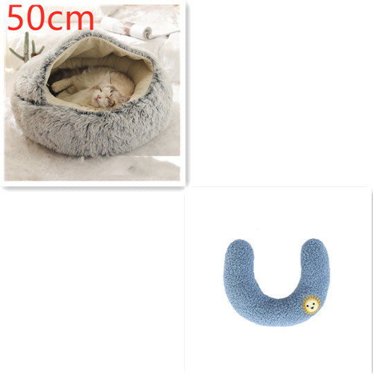 2 In 1 Round Plush Pet Bed