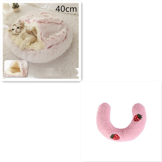 2 In 1 Round Plush Pet Bed
