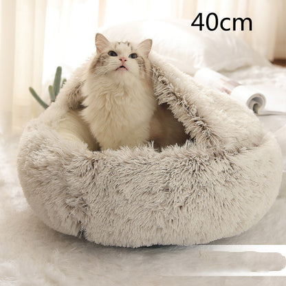 2 In 1 Round  Plush Pet Bed