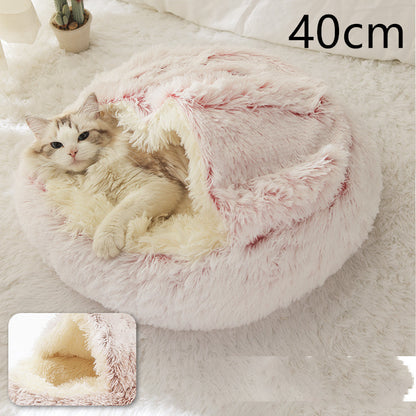 2 In 1 Round  Plush Pet Bed