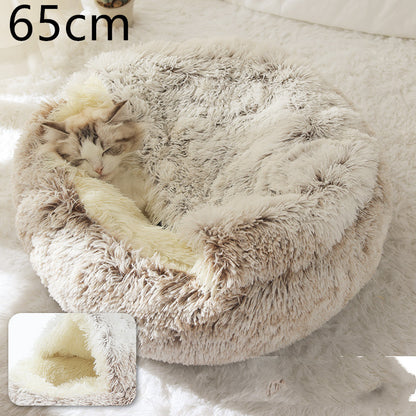 2 In 1 Round  Plush Pet Bed