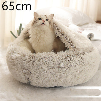 2 In 1 Round  Plush Pet Bed