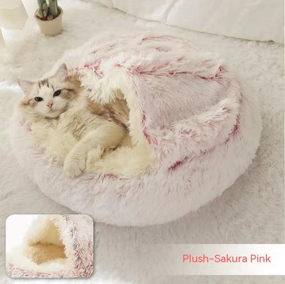 2 In 1 Round  Plush Pet Bed