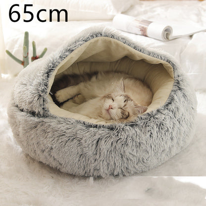 2 In 1 Round  Plush Pet Bed