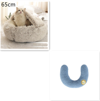 2 In 1 Round  Plush Pet Bed