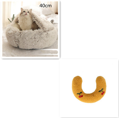 2 In 1 Round  Plush Pet Bed